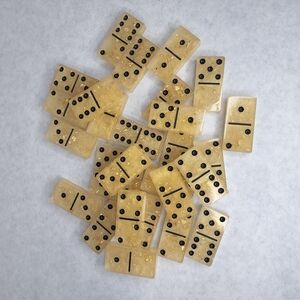 Gold and Black Dominoes Set for Board Games
